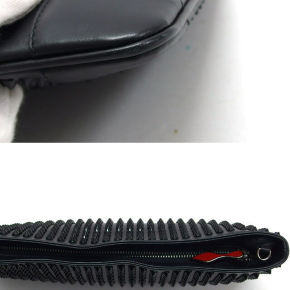 CHRISTIAN LOUBOUTIN Rubiposh Clutch Bag Spike Black - Picture 7 of 10